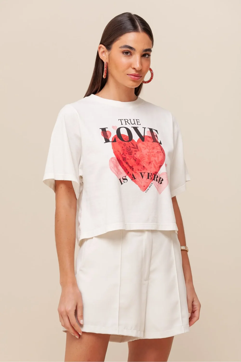 T-Shirt Estampada True Love OFF-WHITE